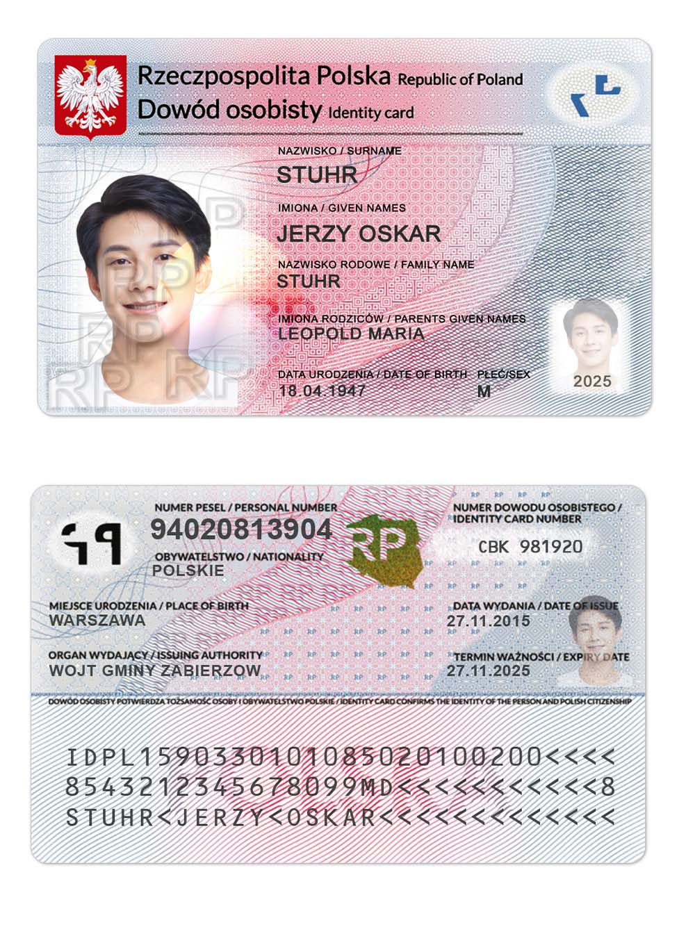 欧盟 | Poland ID Card波兰ID/身份证卡photoshop/PS/PSD模板(V3版)