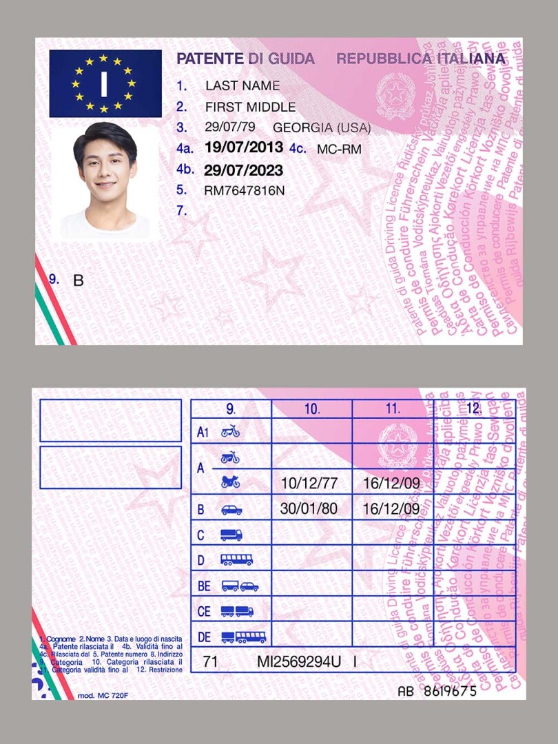 欧盟|Italy DL意大利驾照/驾驶证PSD/photoshop模板(V1)