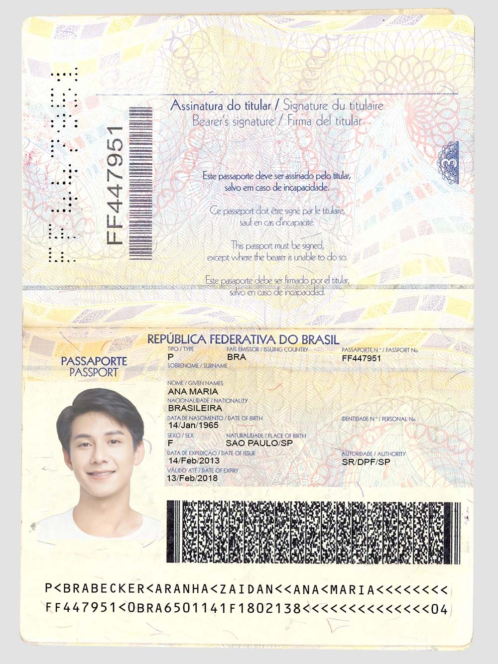 南美|Brazil Passport Template巴西护照PS/Photoshop/PSD模板(V1版)