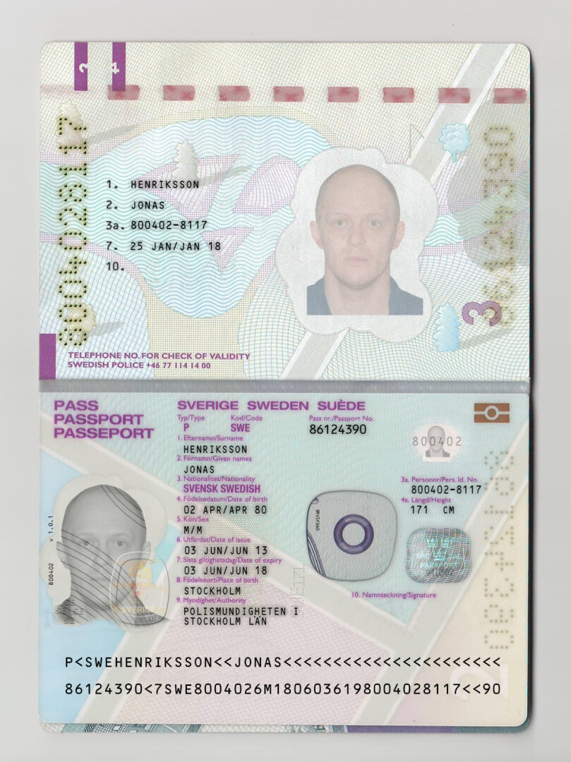 欧洲|北欧|Sweden Passport瑞典护照PSD/photoshop/PS模板(V1版)