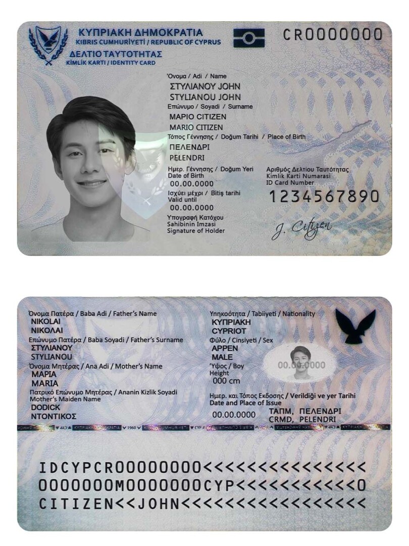 欧洲| Cyprus ID Card塞浦路斯身份证卡PS/PSD模板(V1)