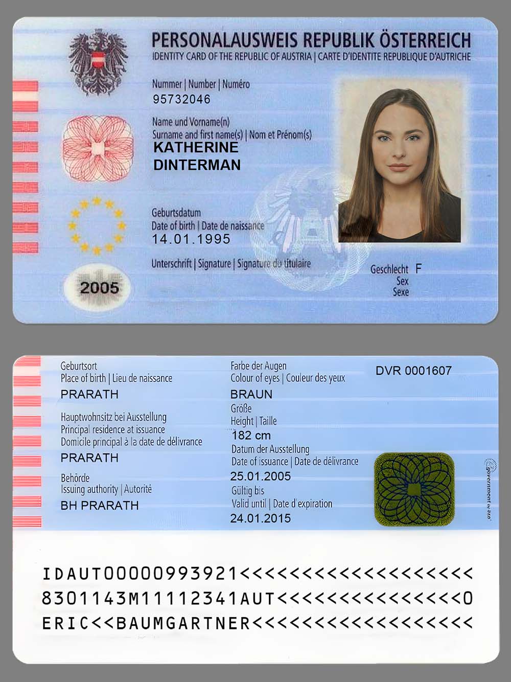 欧盟|Austria ID Card Template奥地利身份证卡PS/PSD模板(V1版)