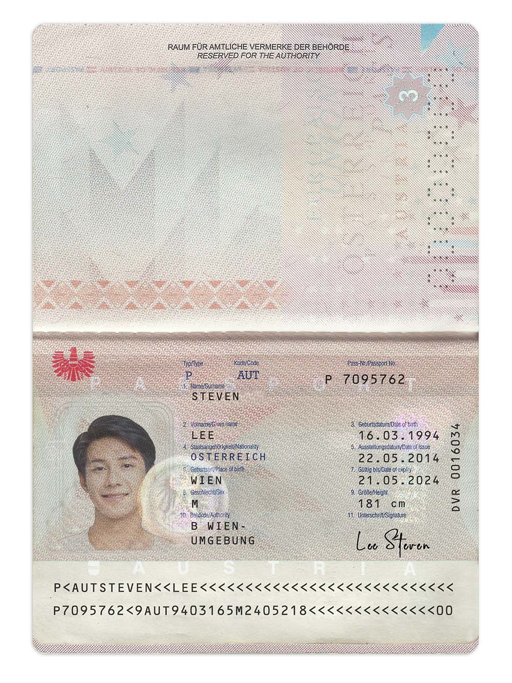 欧盟|Austria Passport Template奥地利护照PS/PSD模板(V2)