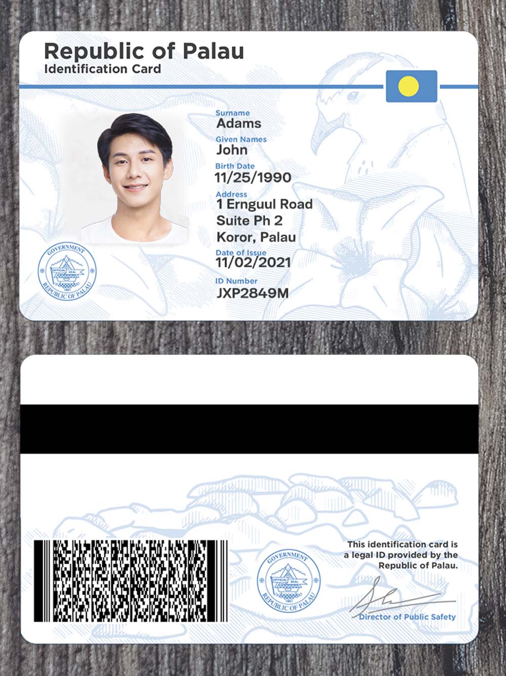 Palau ID Template帕劳ID卡/身份证卡photoshop/PS/PSD模板(V1)