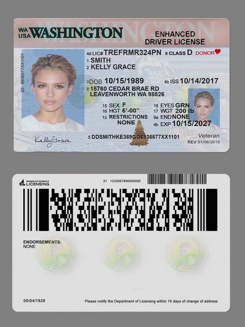 USA美国华盛顿州Washington DL老版驾驶证/驾照高质量PSD模板(老版)