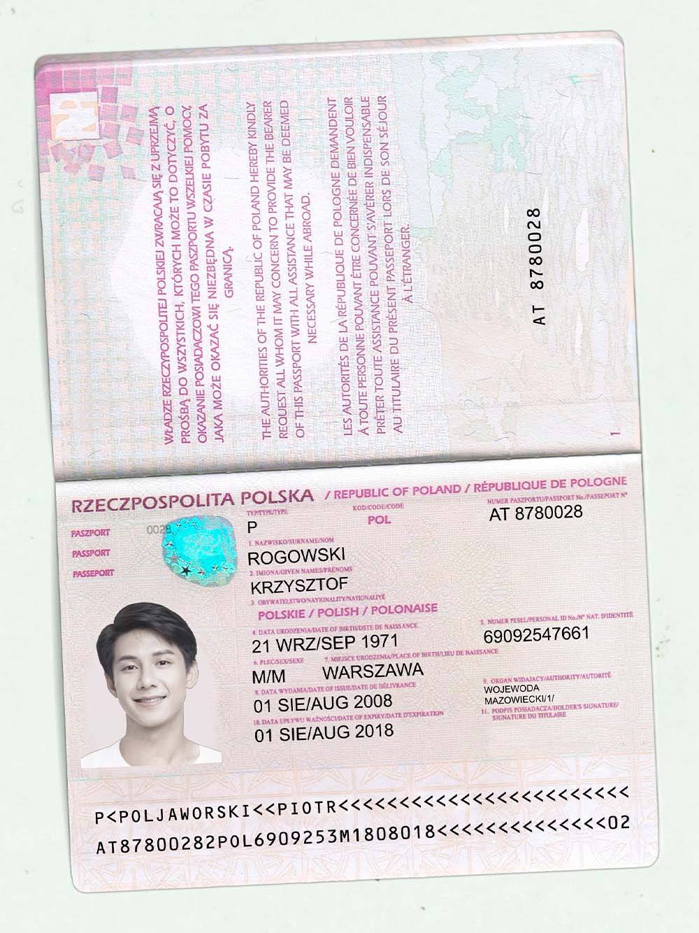 欧盟|Poland Passport Template波兰护照PS/PSD模板(V1版)