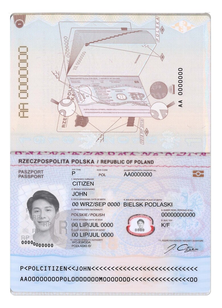 欧洲| Poland Passport波兰护照Photoshop/PSD模板(V2)