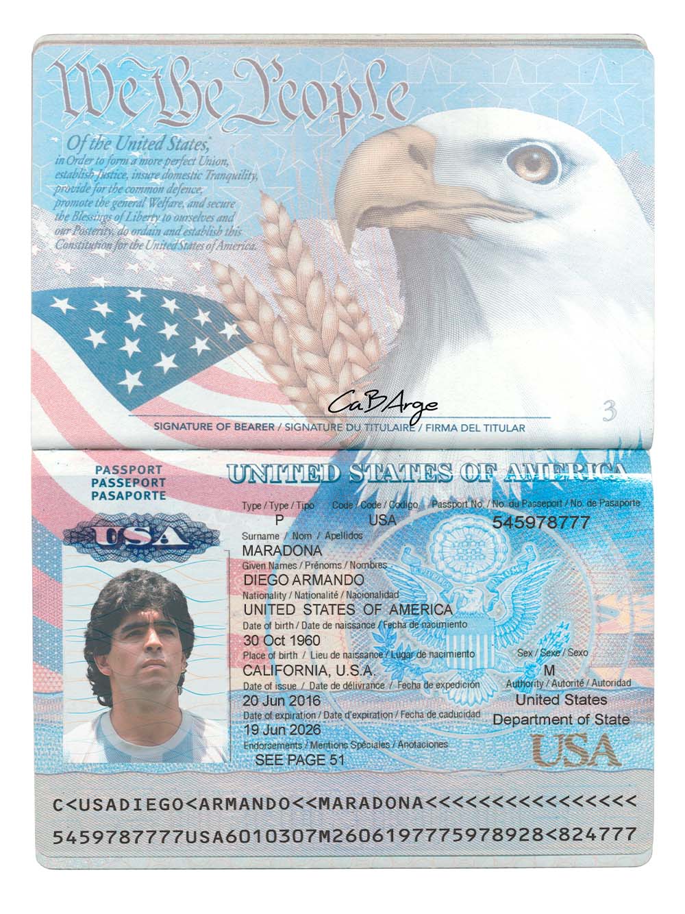 America|USA Passport Template美国护照PS/PSD模板(V1-2版)